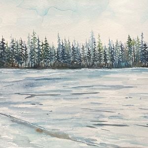 New Jersey watercolor lake painting unique